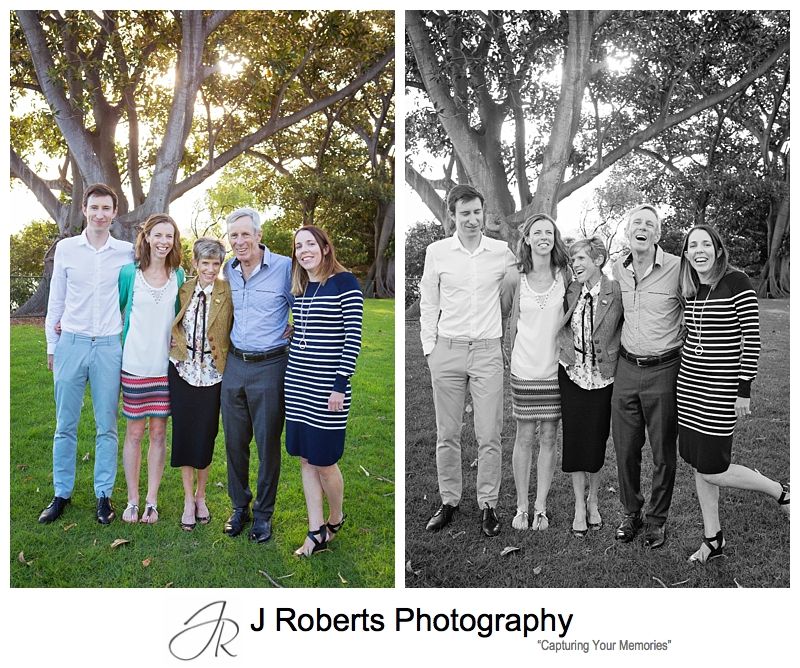 Multi Generation Extended Family Portrait Photography Session Sydney Blues Point Reserve in Autumn